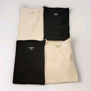 Old Navy Size 18 XXL Softest Tee Girls T-shirts 4 Pack Black White Short Sleeve